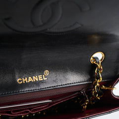 Chanel Vintage Lambskin Matelasse Flap Bag Black