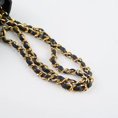 Chanel Vintage Lambskin Matelasse Flap Bag Black