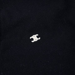 Celine Triomphe V Neck Wool Jumper Black - Size XL