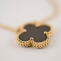 Van Cleef & Arpels Vintage Alhambra Necklace Onyx