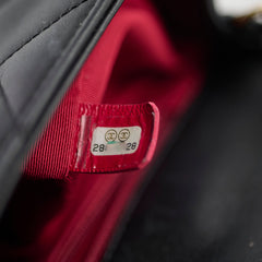 Chanel Circle Handle Black Quilted Flap Bag