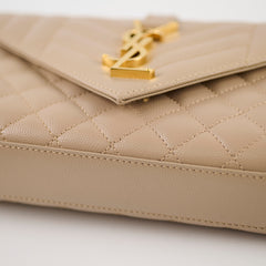 Saint Laurent Small Envelope Bag Beige