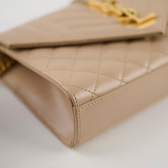 Saint Laurent Small Envelope Bag Beige