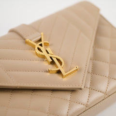 Saint Laurent Small Envelope Bag Beige