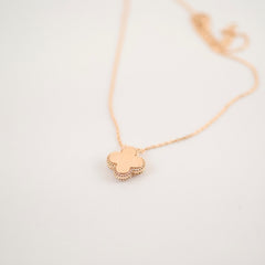 Van Cleef & Arpels 2025 Holiday Vintage Alhambra Pendant, Rose Gold, PINK Mother-of-Pearl, Diamond