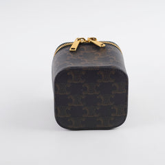 Celine Triomphe Mini Vanity Canvas with Top Handle Brown