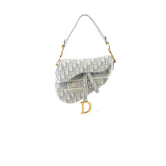 Christian Dior Medium Saddle Oblique Light Grey
