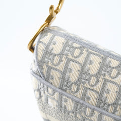 Christian Dior Medium Saddle Oblique Light Grey