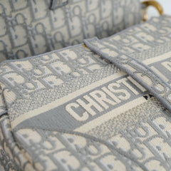 Christian Dior Medium Saddle Oblique Light Grey