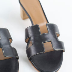 Hermes Oasis Sandals Black Size 36.5