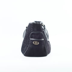 Celine Boogie Satchel Macadam Black Suede