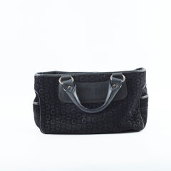 Celine Boogie Satchel Macadam Black Suede