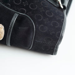 Celine Boogie Satchel Macadam Black Suede