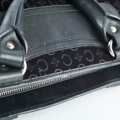 Celine Boogie Satchel Macadam Black Suede