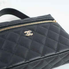 Chanel 25c Top Handle Black Caviar Vanity