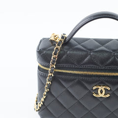 Chanel Top Handle Vanity Bag Black Caviar GHW