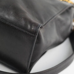 Chanel Vintage CC Logo Lambskin Chain Tote Black