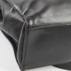Chanel Vintage CC Logo Lambskin Chain Tote Black