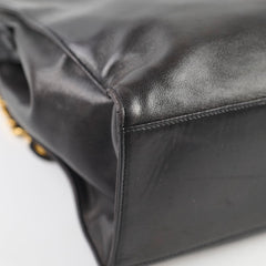 Chanel Vintage CC Logo Lambskin Chain Tote Black