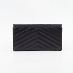 Saint Laurent Cassandre Envelope Flap Wallet Black
