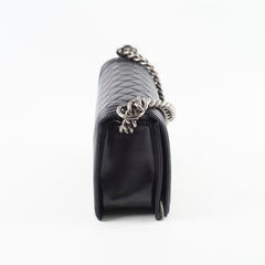 Chanel Old Medium Black Lambskin Ruthenium HW
