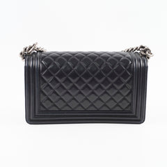Chanel Old Medium Black Lambskin Ruthenium HW