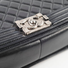 Chanel Old Medium Black Lambskin Ruthenium HW