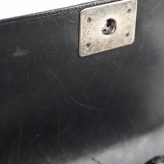 Chanel Old Medium Black Lambskin Ruthenium HW