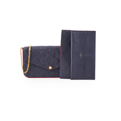 Louis Vuitton Felicie Empriente Navy with Red Piping