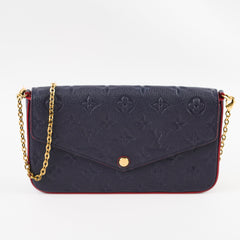 Louis Vuitton Felicie Empriente Navy with Red Piping