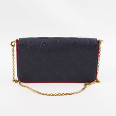 Louis Vuitton Felicie Empriente Navy with Red Piping