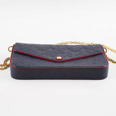 Louis Vuitton Felicie Empriente Navy with Red Piping