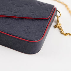 Louis Vuitton Felicie Empriente Navy with Red Piping