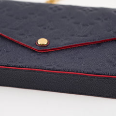 Louis Vuitton Felicie Empriente Navy with Red Piping
