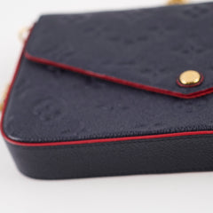 Louis Vuitton Felicie Empriente Navy with Red Piping