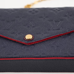 Louis Vuitton Felicie Empriente Navy with Red Piping