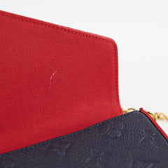 Louis Vuitton Felicie Empriente Navy with Red Piping