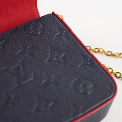 Louis Vuitton Felicie Empriente Navy with Red Piping