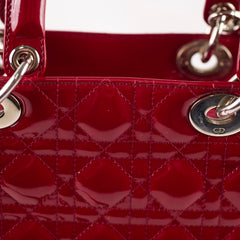 Christian Dior Lady Dior Large Patent Red