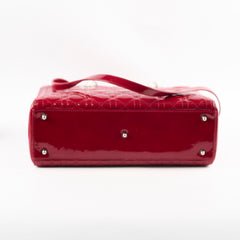 Christian Dior Lady Dior Large Patent Red