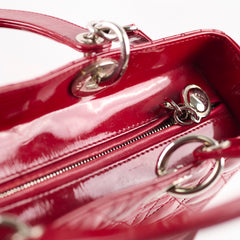 Christian Dior Lady Dior Large Patent Red