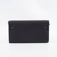 Hermes Kelly To Go Black Espom GHW A Stamp