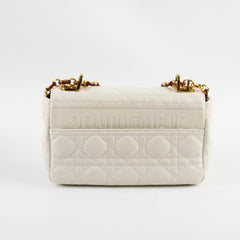 Christian Dior Caro Small Flap Lambskin White