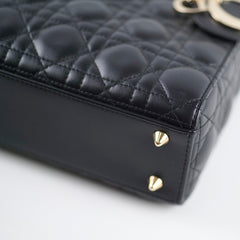 Dior Lady Dior Small Grained Calfskin Black