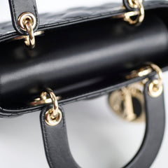 Dior Lady Dior Small Grained Calfskin Black