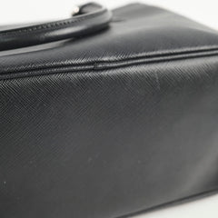 Prada Small Galleria Double Zip Tote Black (white binding)
