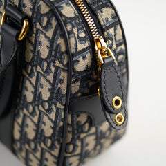 Deal of The Week - Christian Dior Medium D-Vibe Bowling Bag Navy Oblique