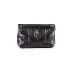 Saint Laurent Lou Puffer Small Black GHW