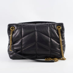 Saint Laurent Lou Puffer Small Black GHW