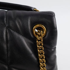 Saint Laurent Lou Puffer Small Black GHW